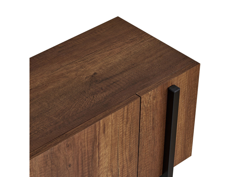 Soporte de TV de madera "Nexus" - 180 x 30 x 45 cm - Nogal Barroco / Negro