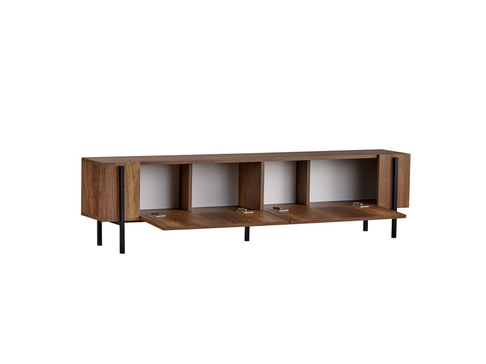 Soporte de TV de madera "Nexus" - 180 x 30 x 45 cm - Nogal Barroco / Negro