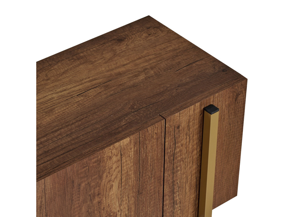 Soporte de TV de madera "Nexus" - 180 x 30 x 45 cm - Nogal Barroco Dorado