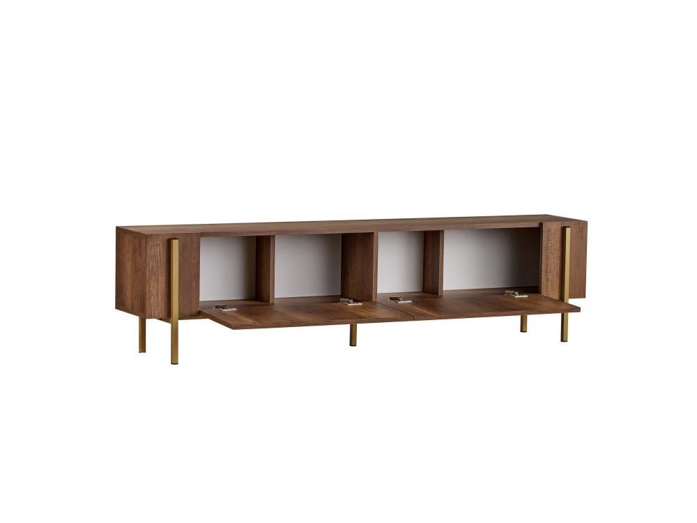 Soporte de TV de madera "Nexus" - 180 x 30 x 45 cm - Nogal Barroco Dorado