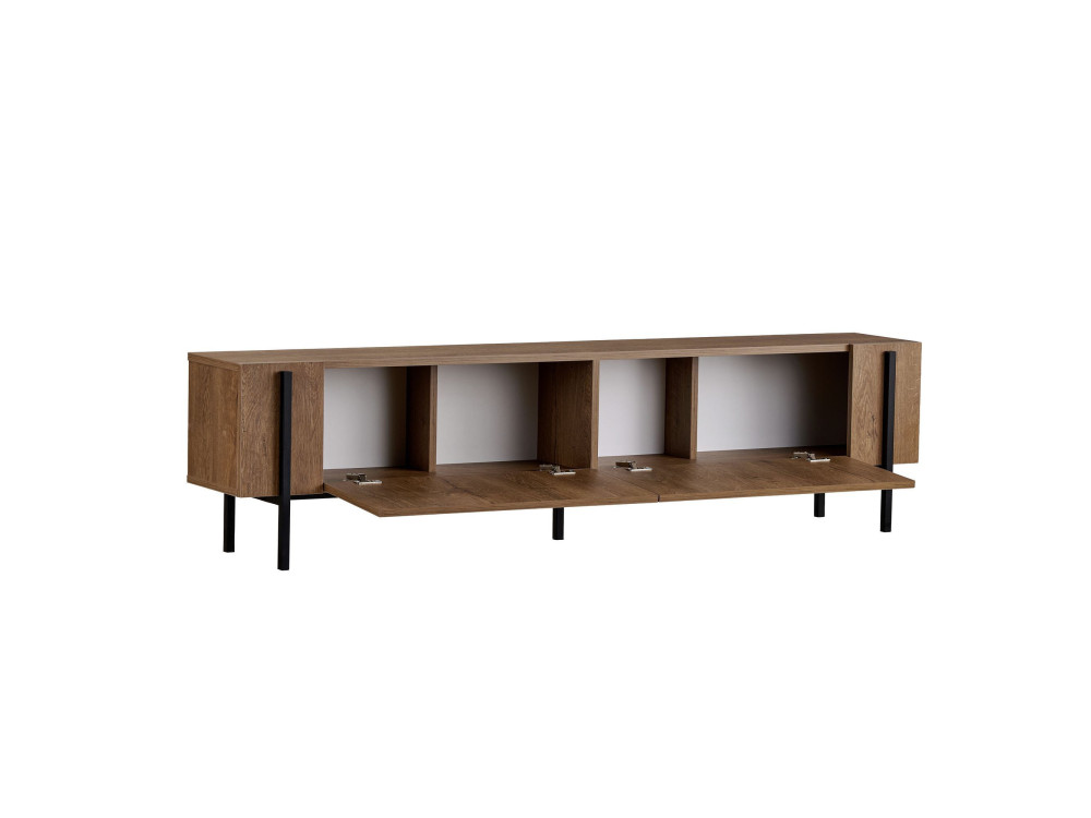 Soporte de TV de madera "Nexus" - 180 x 30 x 45 cm - Kafkas Roble / Negro