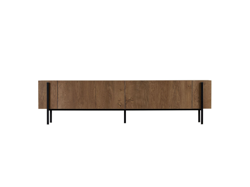 Soporte de TV de madera "Nexus" - 180 x 30 x 45 cm - Kafkas Roble / Negro
