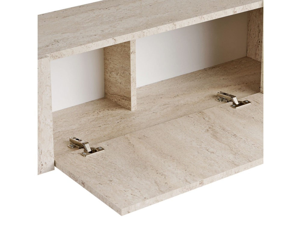 Soporte de TV de madera "Nexus" - 180 x 30 x 45 cm - Travertino / Oro