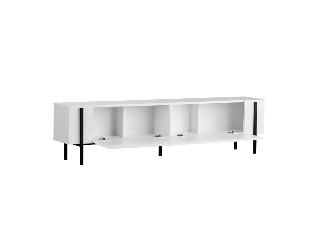 Soporte de TV de madera "Nexus" - 180 x 30 x 45 cm - Negro / Madera negra
