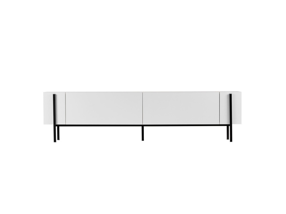 Soporte de TV de madera "Nexus" - 180 x 30 x 45 cm - Negro / Madera negra