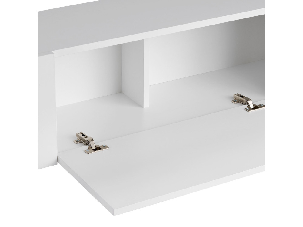 Soporte de TV de madera "Nexus" - 180 x 30 x 45 cm - Blanco / Dorado