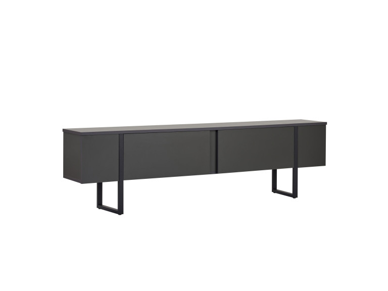 Soporte de TV de madera "Onera" - 180 x 30 x 50 cm - Antracita / Negro