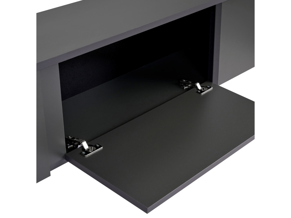 Soporte de TV de madera "Onera" - 180 x 30 x 50 cm - Antracita / Negro