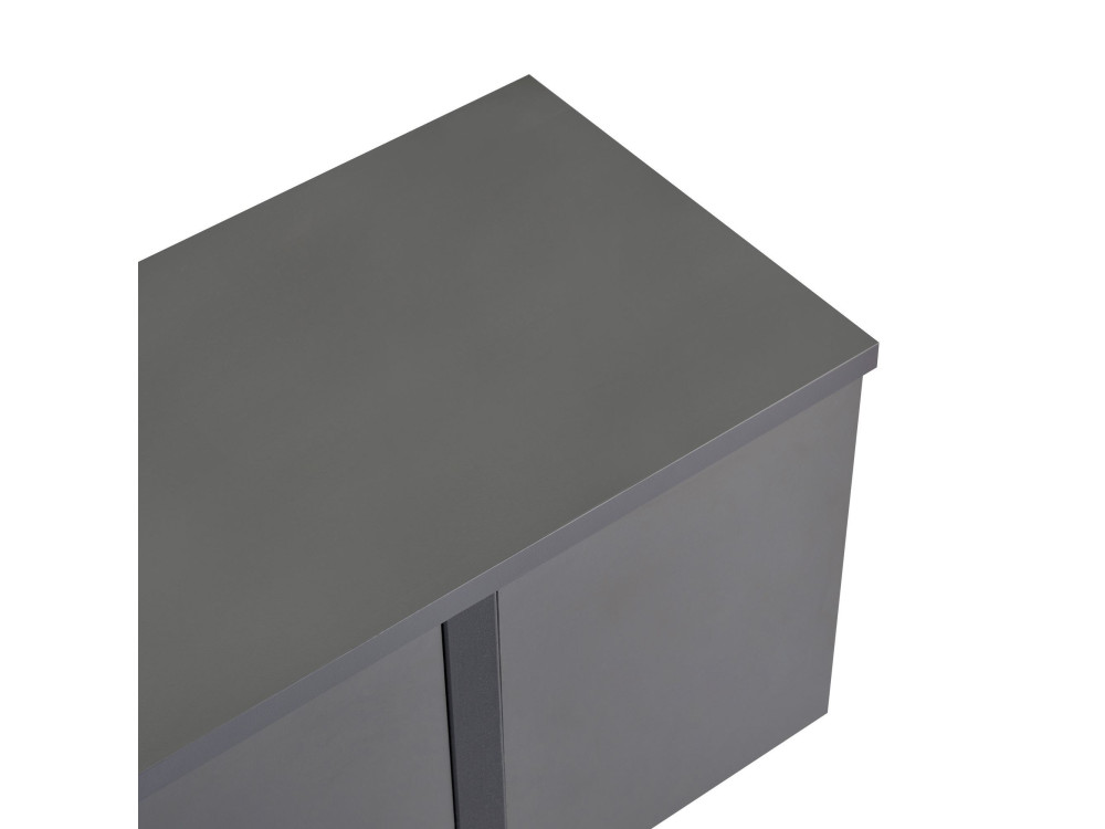 Soporte de TV de madera "Onera" - 180 x 30 x 50 cm - Antracita / Negro