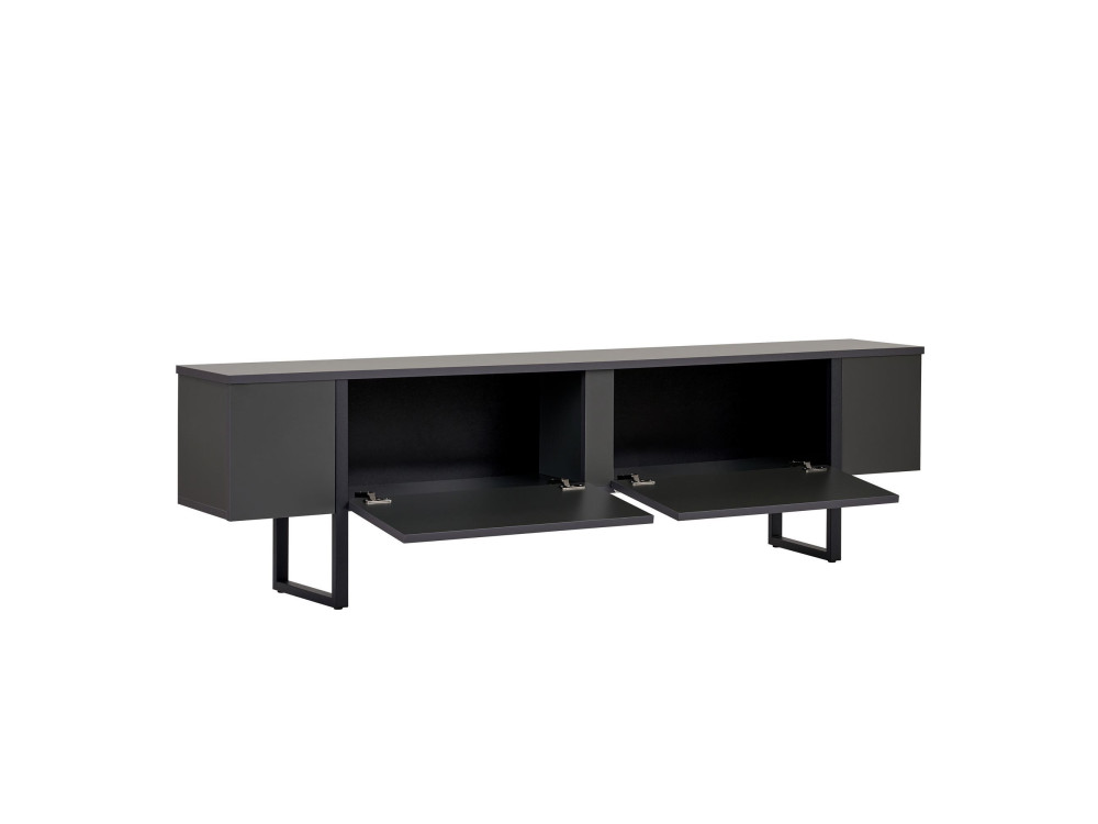 Soporte de TV de madera "Onera" - 180 x 30 x 50 cm - Antracita / Negro