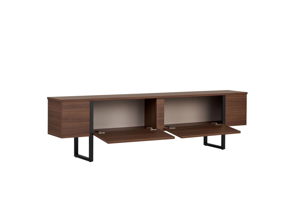 Soporte de TV de madera "Onera" - 180 x 30 x 50 cm - Nogal / Negro