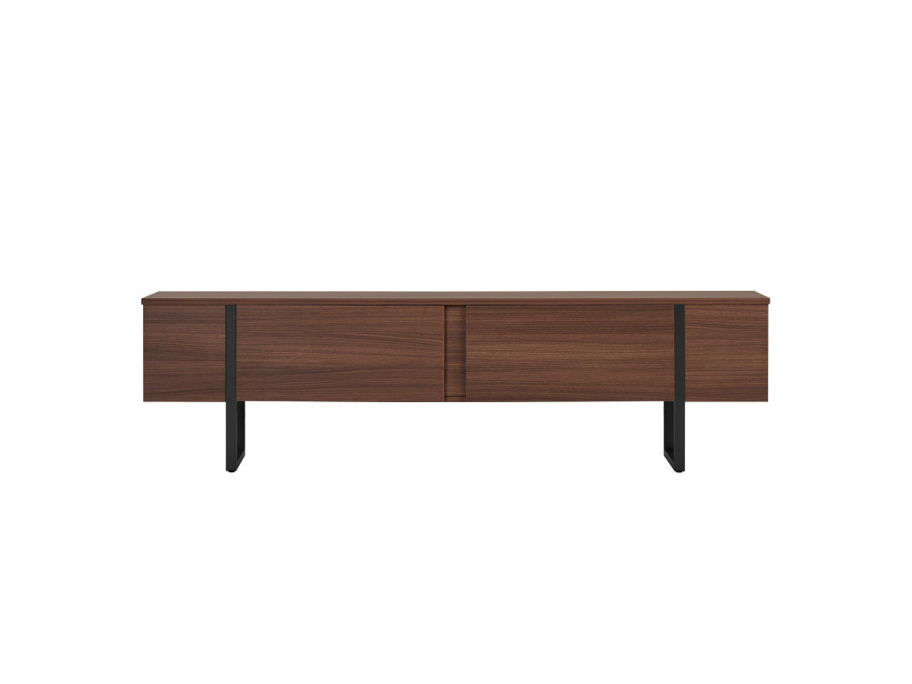 Soporte de TV de madera "Onera" - 180 x 30 x 50 cm - Nogal / Negro