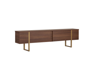 Soporte de TV de madera "Onera" - 180 x 30 x 50 cm - Nogal / Oro