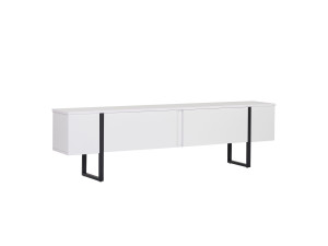 Soporte de TV de madera "Onera" - 180 x 30 x 45 cm - BlancoNegro