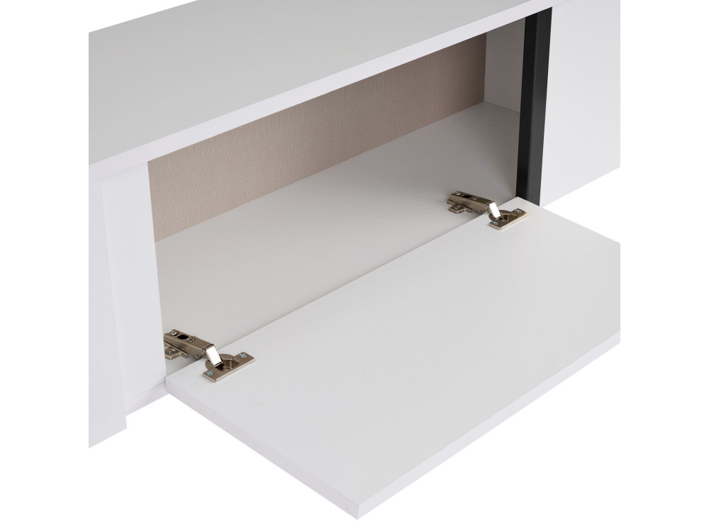 Soporte de TV de madera "Onera" - 180 x 30 x 45 cm - BlancoNegro