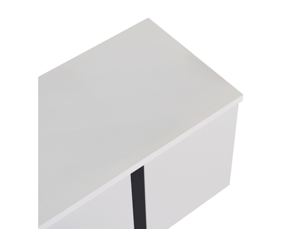 Soporte de TV de madera "Onera" - 180 x 30 x 45 cm - BlancoNegro