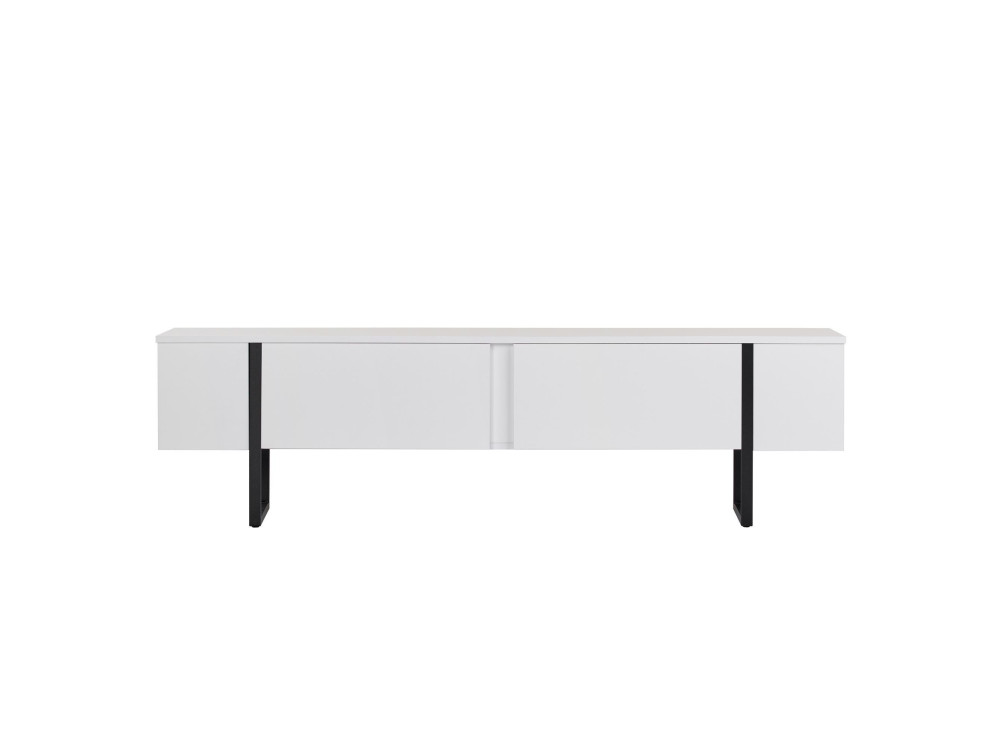 Soporte de TV de madera "Onera" - 180 x 30 x 45 cm - BlancoNegro