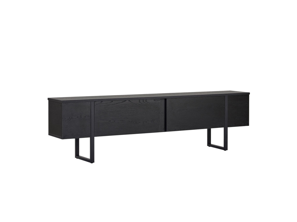 Soporte de TV de madera "Onera" - 180 x 30 x 50 cm - Negro / Madera negra