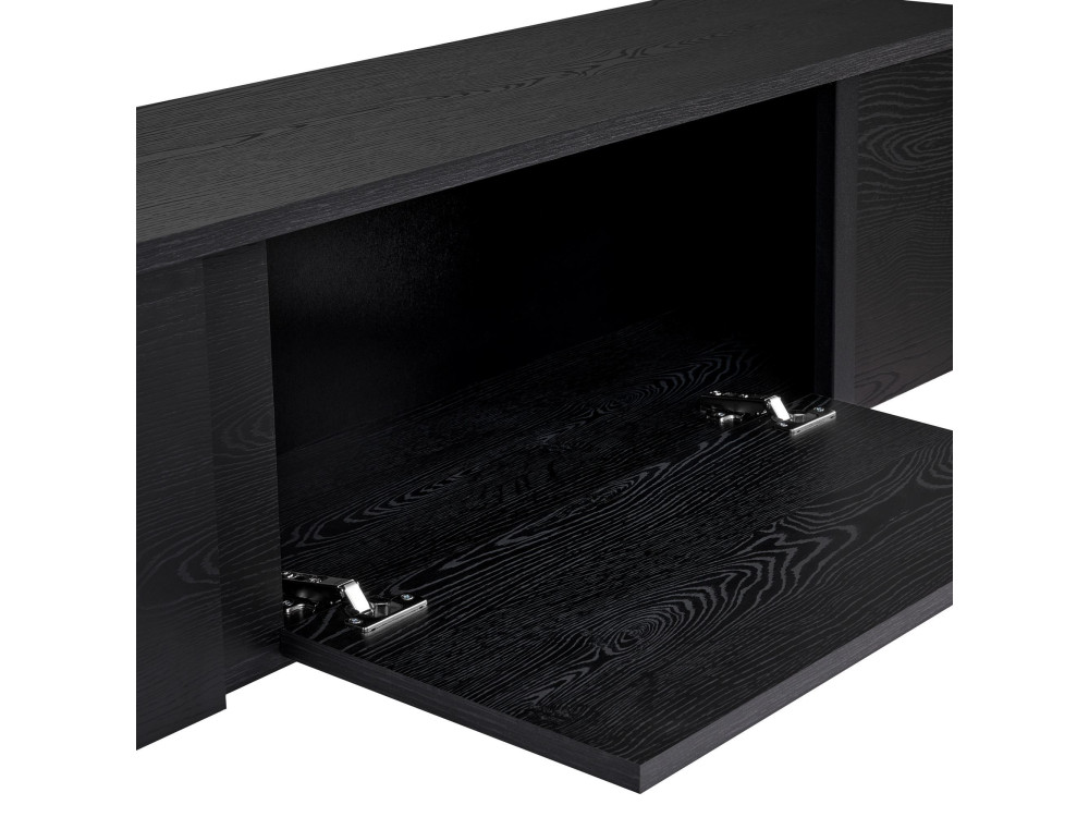 Soporte de TV de madera "Onera" - 180 x 30 x 50 cm - Negro / Madera negra