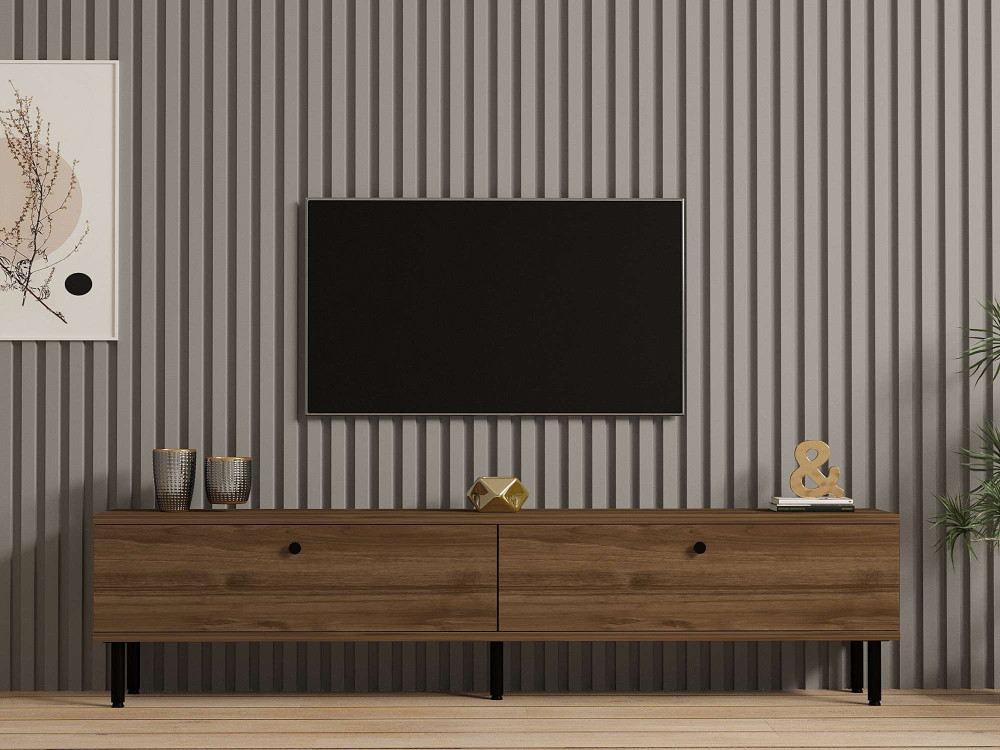Soporte de TV de madera "Nantes" - 160 x 25 x 37 cm - Marrón