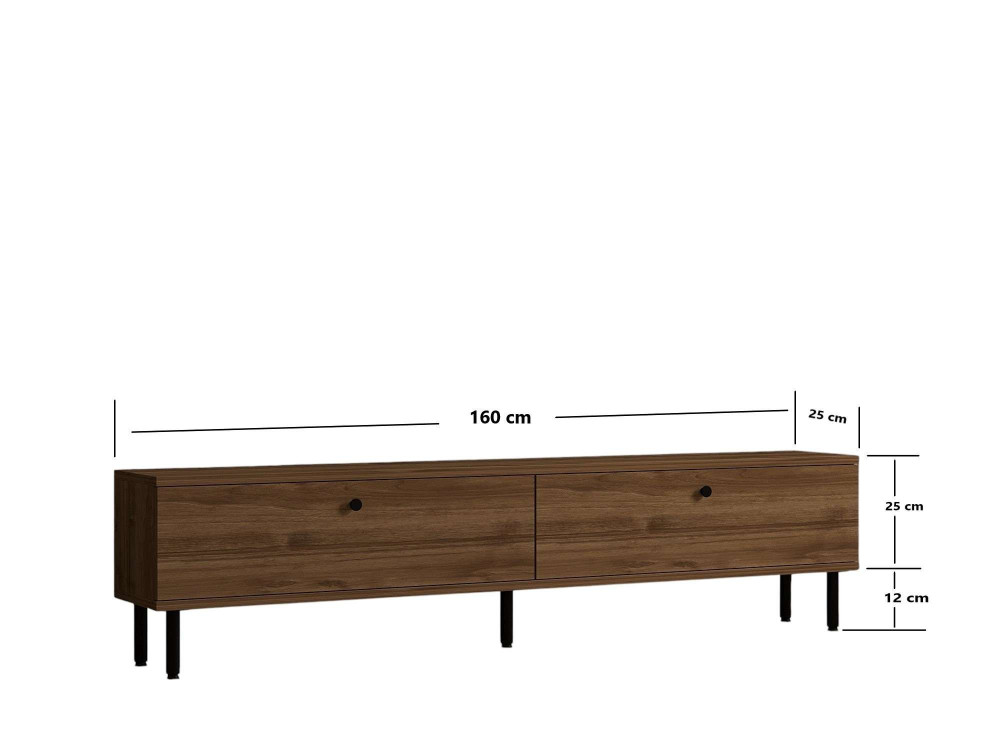 Soporte de TV de madera "Nantes" - 160 x 25 x 37 cm - Marrón