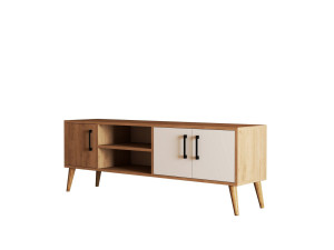 Soporte de TV de madera "Exxen" - 150 x 34 x 52 cm - Blanco