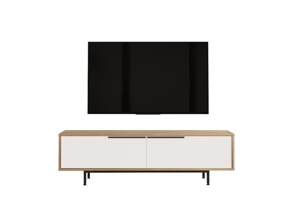 Soporte de TV de madera "ON1-SW" - 160 x 35 x 45 cm - Blanco