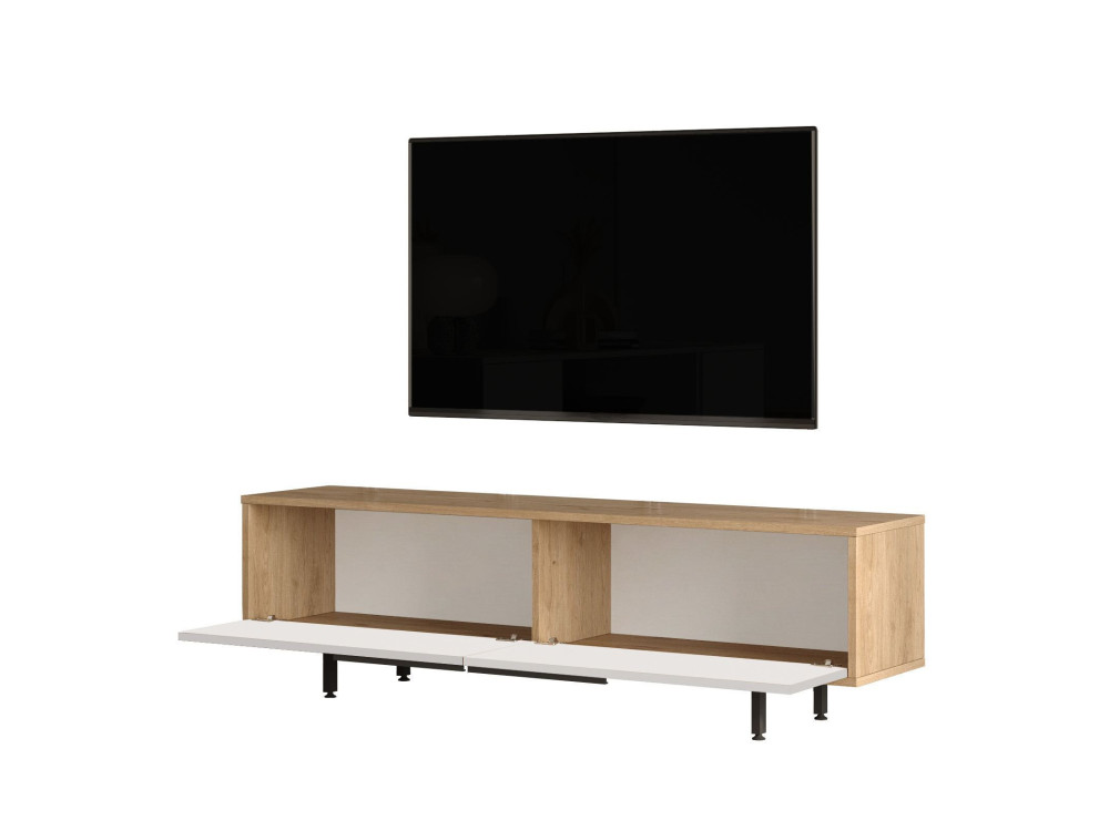 Soporte de TV de madera "ON1-SW" - 160 x 35 x 45 cm - Blanco
