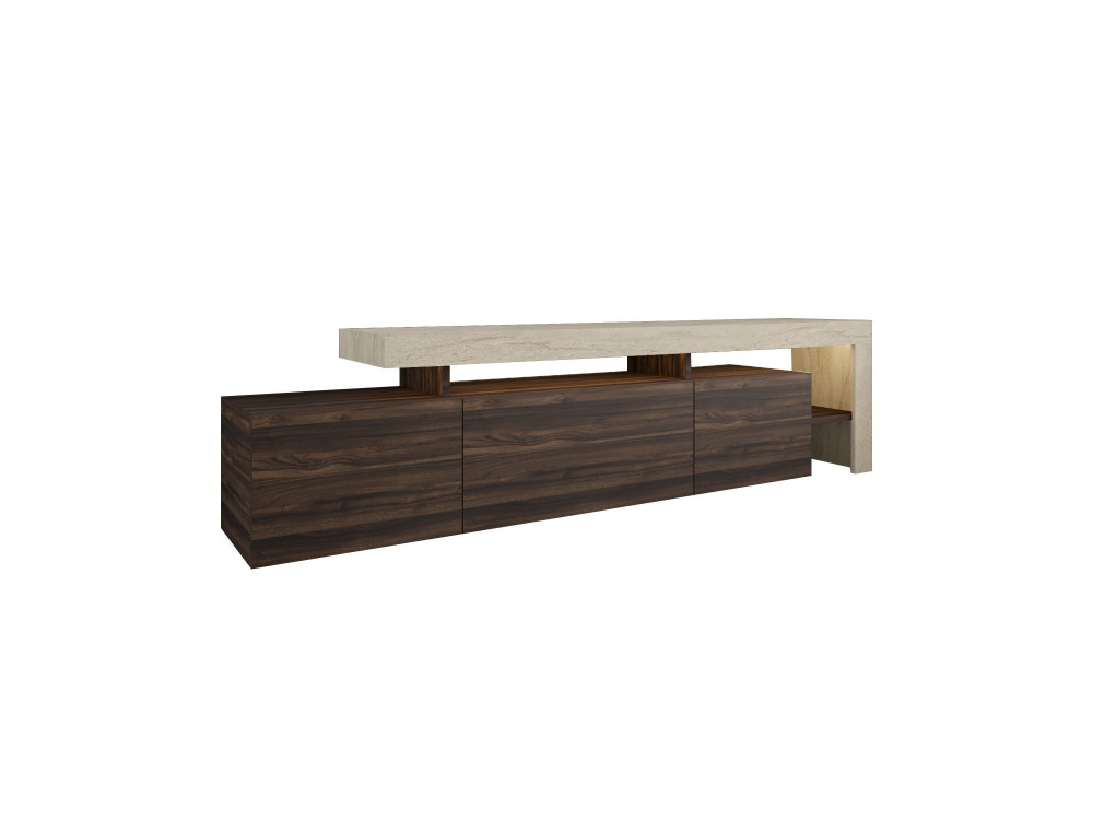 Soporte de TV de madera "Beliz" - 192 x 37 x 53 cm - Marrón