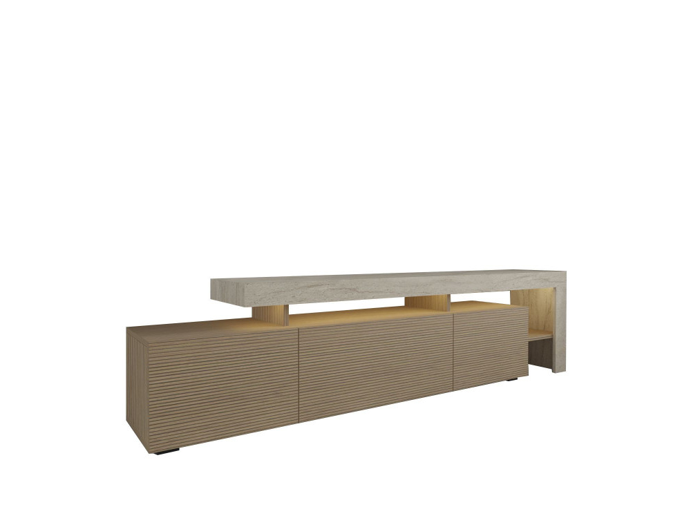 Soporte de TV de madera "Beliz" - 192 x 37 x 53 cm - Beige