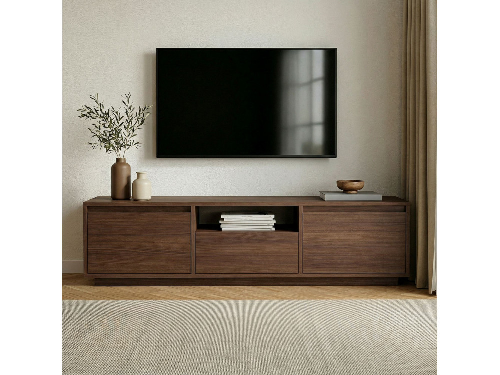 Soporte de TV de madera "Sentinel" - 160 x 30 x 42 cm - Marrón
