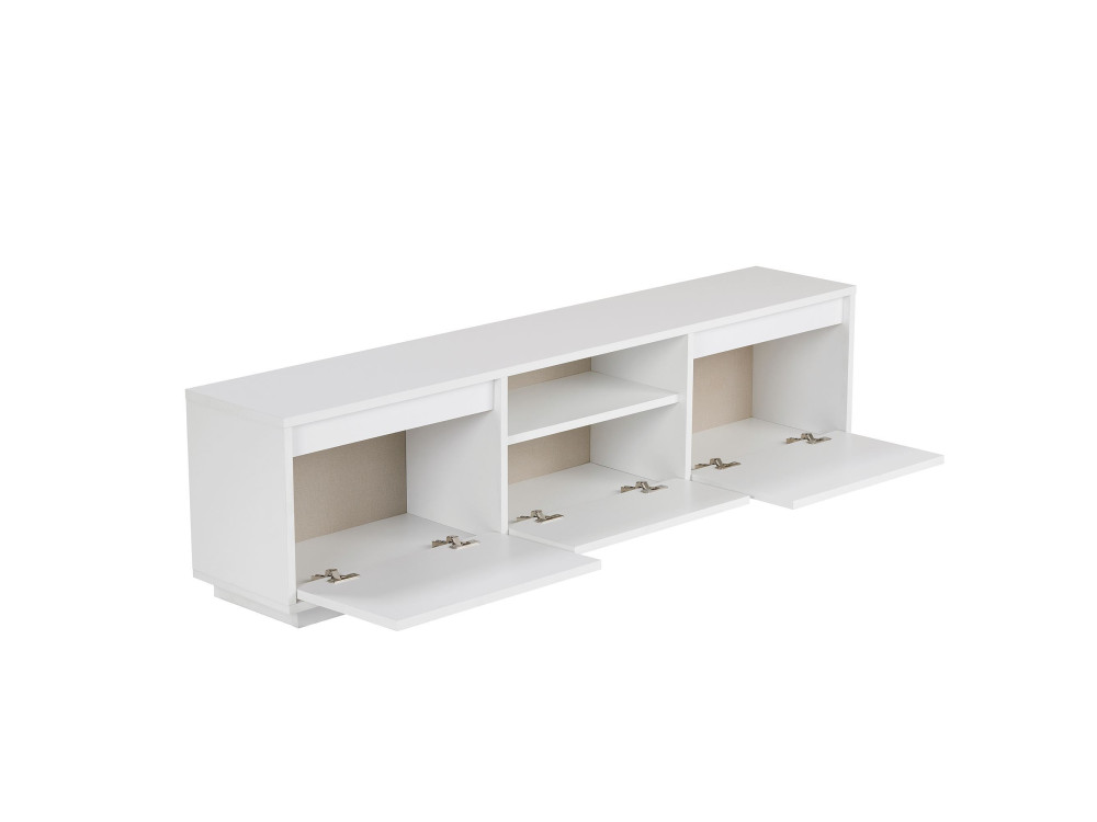Soporte de TV de madera "Sentinel" - 160 x 30 x 42 cm - Blanco