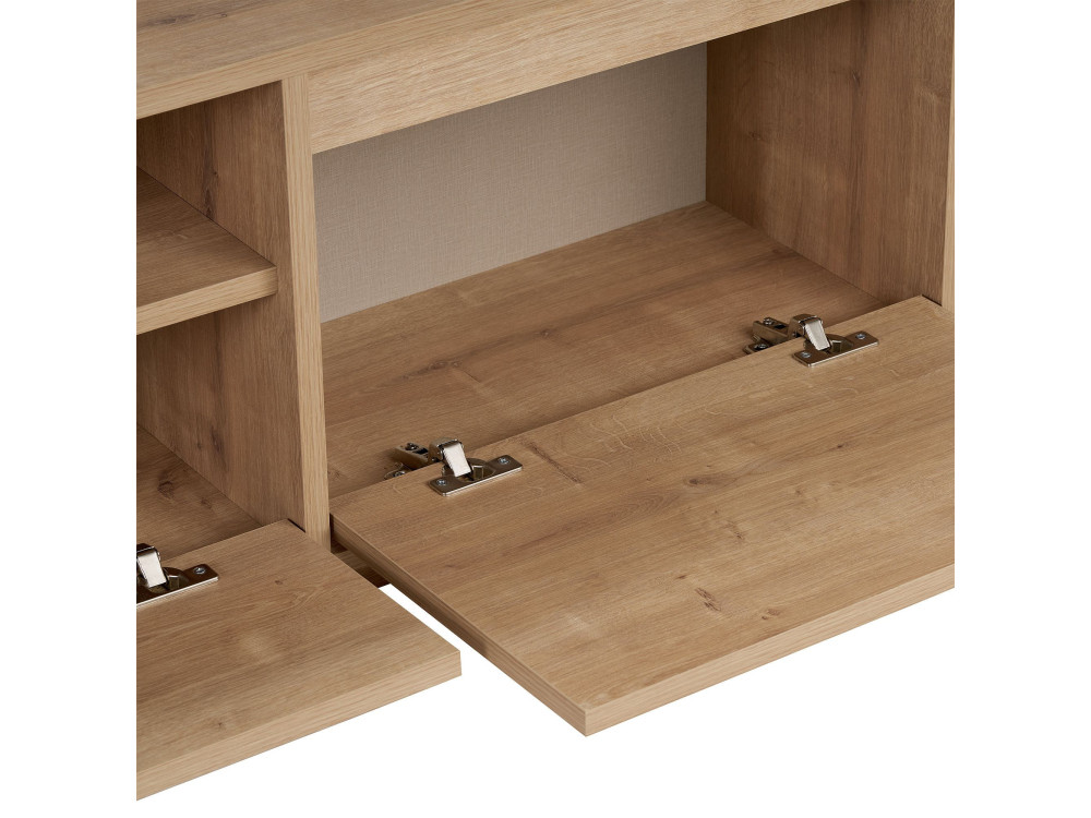 Soporte de TV de madera "Sentinel" - 160 x 30 x 42 cm - Beige
