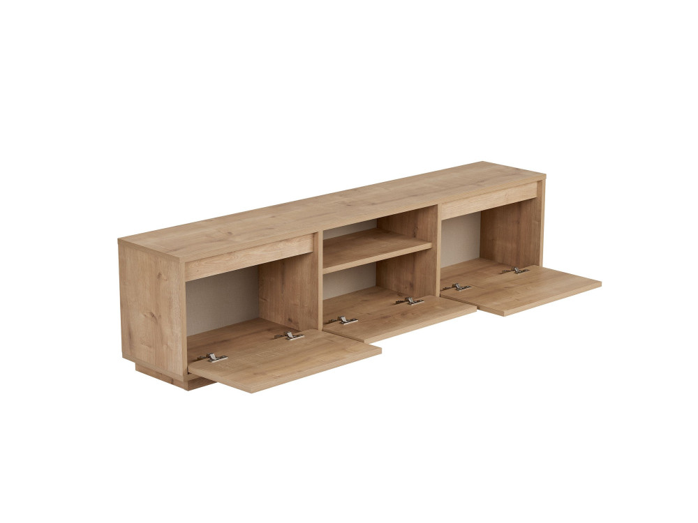 Soporte de TV de madera "Sentinel" - 160 x 30 x 42 cm - Beige