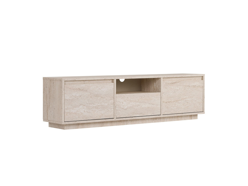 Soporte de TV de madera "Sentinel" - 160 x 30 x 42 cm - Travertino