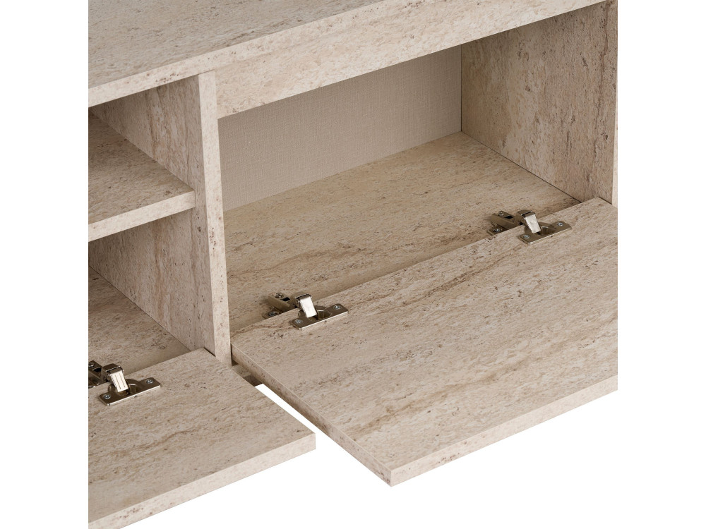 Soporte de TV de madera "Sentinel" - 160 x 30 x 42 cm - Travertino