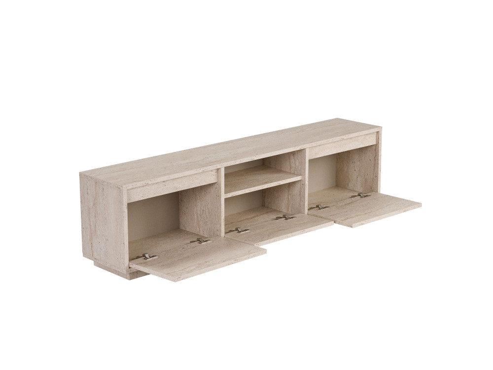Soporte de TV de madera "Sentinel" - 160 x 30 x 42 cm - Travertino