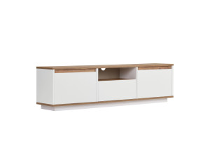 Soporte de TV de madera "Sentinel" - 160 x 30 x 42 cm - Blanco