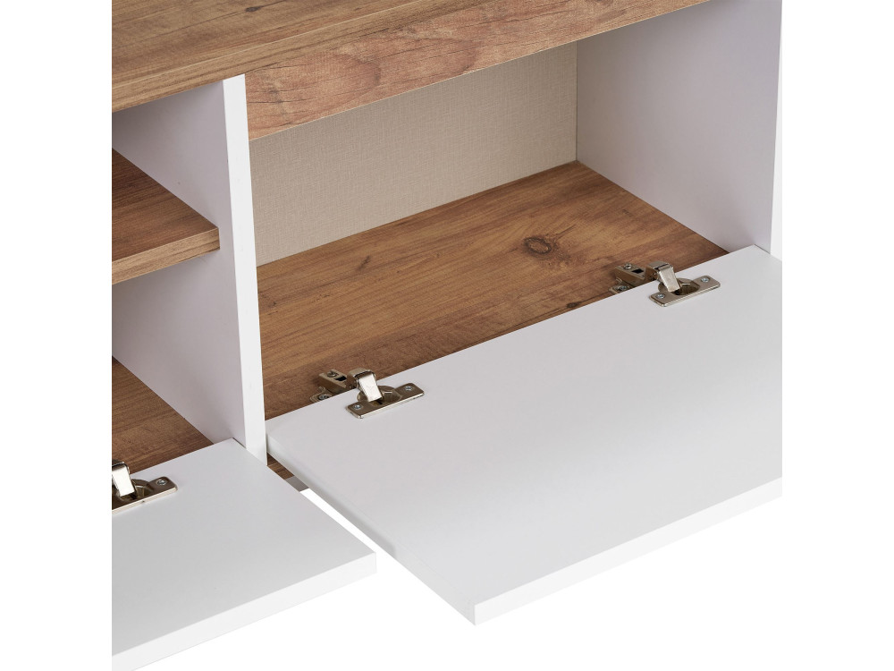 Soporte de TV de madera "Sentinel" - 160 x 30 x 42 cm - Blanco