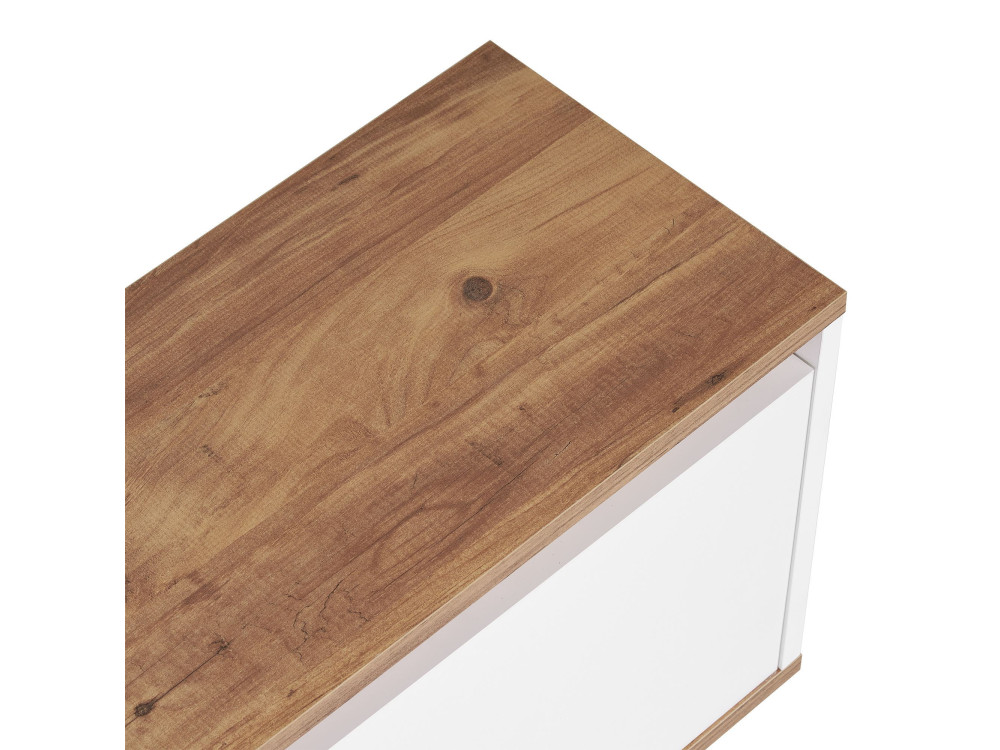 Soporte de TV de madera "Sentinel" - 160 x 30 x 42 cm - Blanco