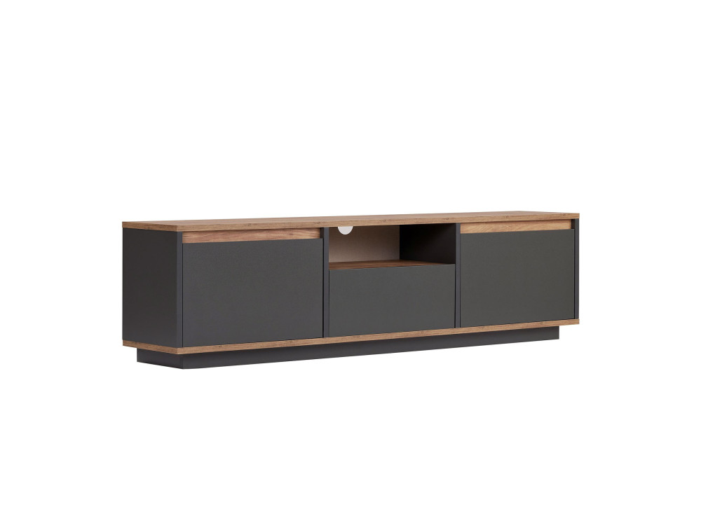 Soporte de TV de madera "Sentinel" - 160 x 30 x 42 cm - Gris antracita