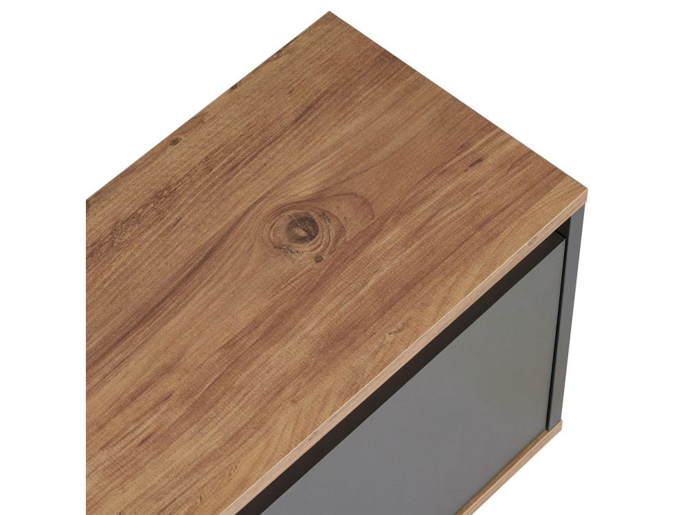 Soporte de TV de madera "Sentinel" - 160 x 30 x 42 cm - Gris antracita