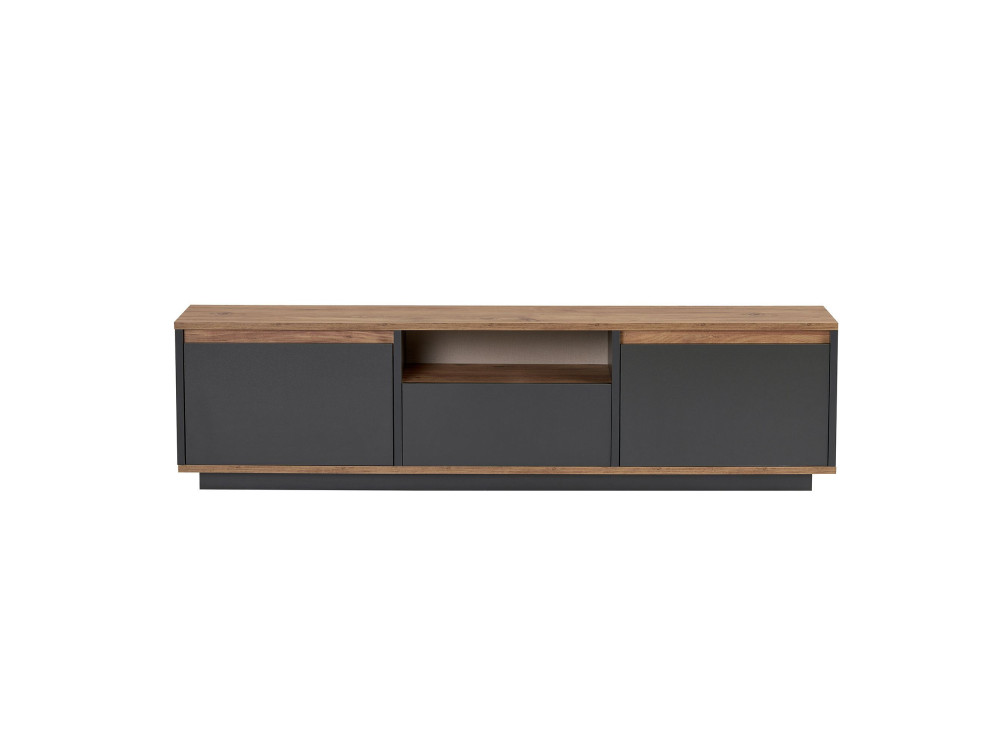 Soporte de TV de madera "Sentinel" - 160 x 30 x 42 cm - Gris antracita