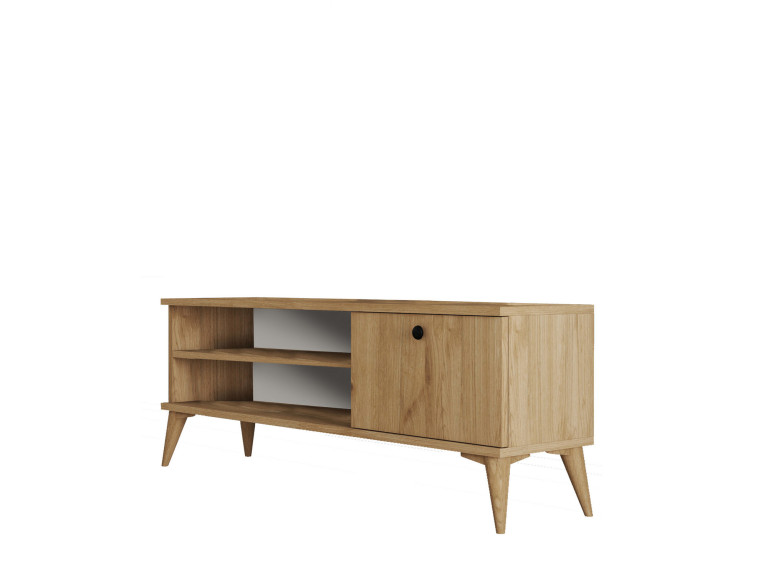Soporte de TV de madera "Retro" - 120 x 29 x 44 cm - Beige