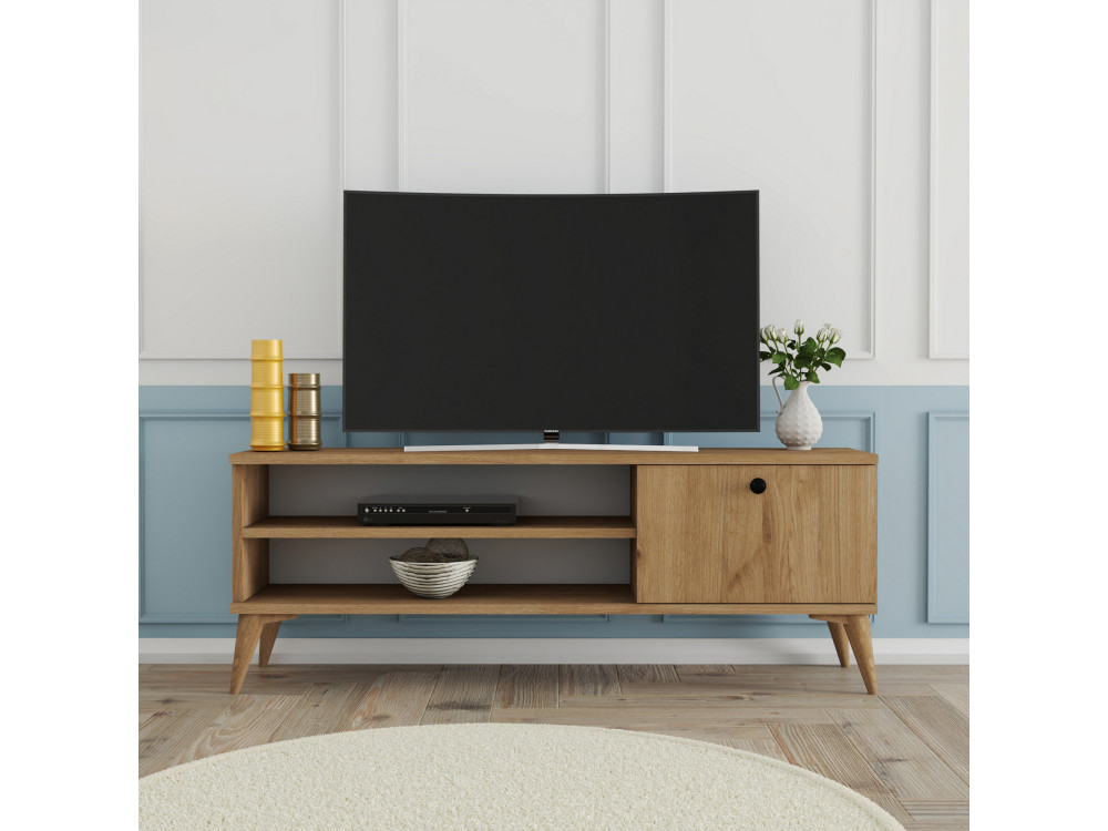 Soporte de TV de madera "Retro" - 120 x 29 x 44 cm - Beige