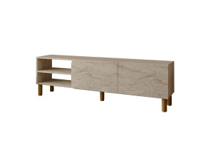 Soporte de TV de madera "River" - 150 x 31 x 48 cm - Travertino
