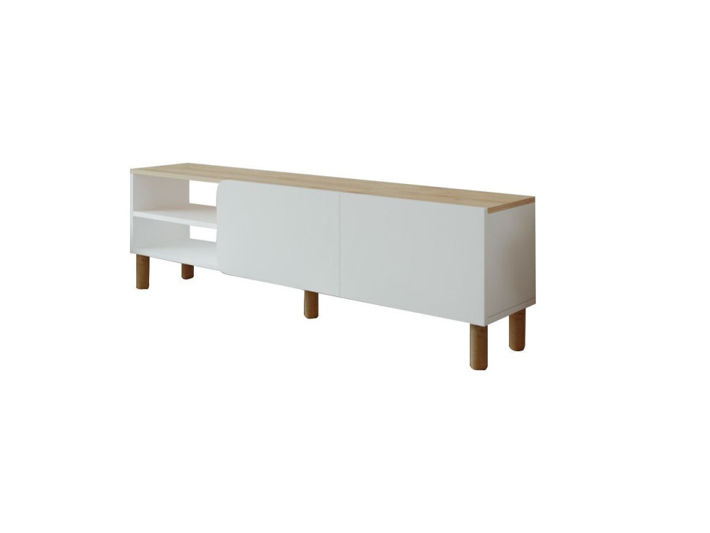 Soporte de TV de madera "River" - 150 x 31 x 48 cm - Blanco