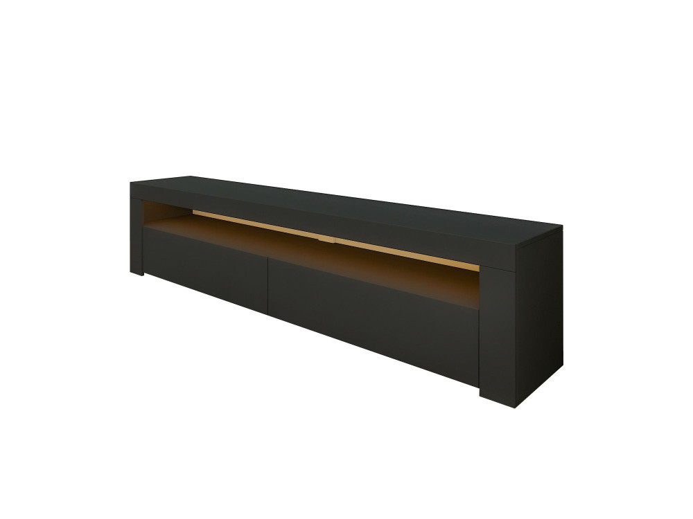 Soporte de TV de madera "Bati" - 150 x 36 x 46 cm - Gris antracita
