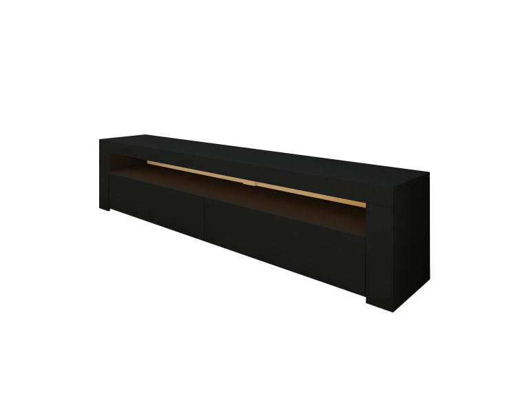Soporte de TV de madera "Bati" - 150 x 36 x 46 cm - Negro