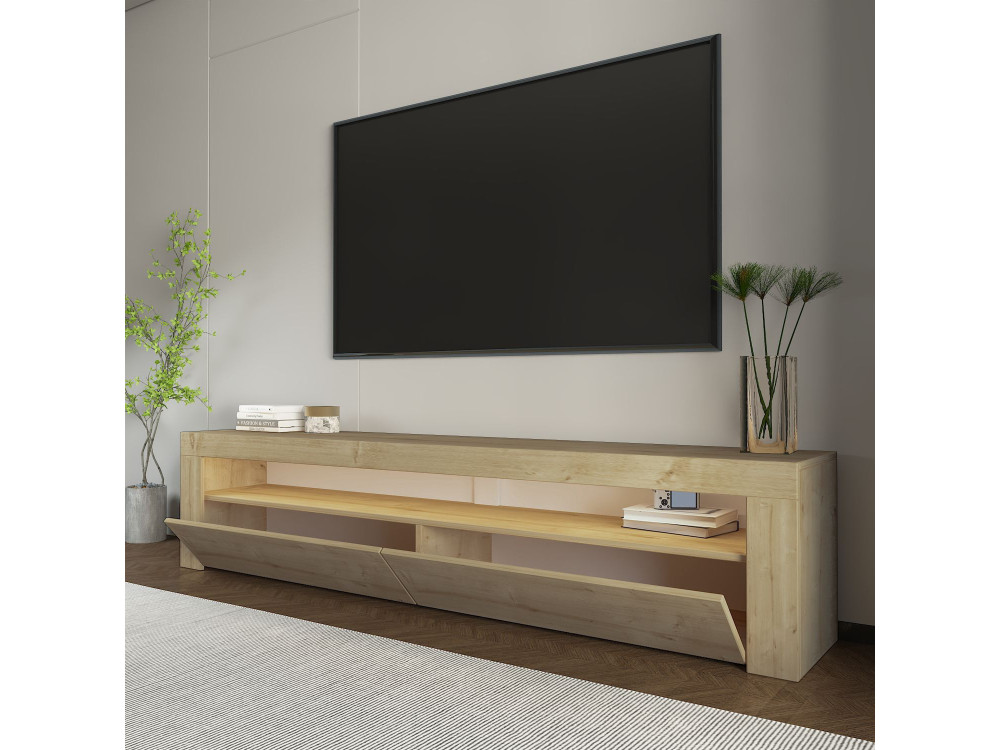 Soporte de TV de madera "Bati" - 150 x 36 x 46 cm - Beige